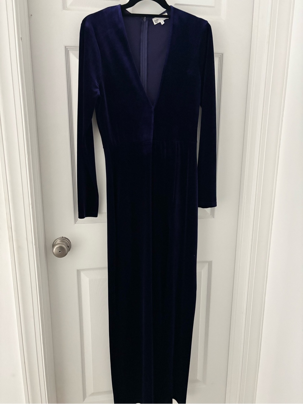 Long Sleeve Velvet Maxi Dress - Deep Violet